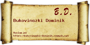 Bukovinszki Dominik névjegykártya