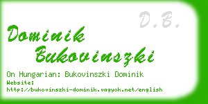 dominik bukovinszki business card